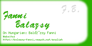 fanni balazsy business card